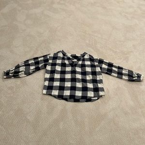 Black & White Flannel Half-Button-Up